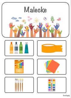 the matching worksheet is filled with different hand prints and colors for kids to color