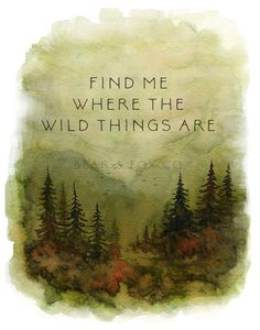 a painting with the words find me where the wild things are