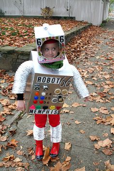 a young boy dressed up as roboti from the movie memephiles