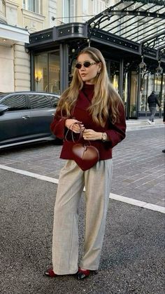 burgundy outfit, burgundy outfit ideas, maroon outfit, trendy fall outfits Vinter Mode Outfits, Chique Outfit, Looks Party, Instagram Outfits, Chic Outfit