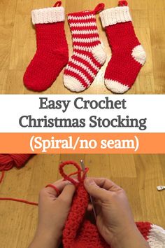 Easy Crochet Christmas Stocking Crochet Christmas Sock Ornament, Small Crocheted Christmas Stocking, Crochet Small Christmas Stockings Free Pattern, Small Christmas Stocking Crochet Pattern, Crochet Small Christmas Stocking, Small Crochet Stocking Pattern Free, Crochet Small Stocking, Small Crochet Stocking Pattern, Small Stocking Crochet Pattern