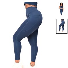 Brand New But Tags Are Detached The Yanta Legging Is Rich Navy In Color. This Legging Has A Superior High Waist To Hide Any Imperfections With Two Cell Phone Size Pockets. The Yanta Fabric Is A Thick Yet Soft Feel. Product Details: Fabric: 75% Nylon 25% Spandex High Waistband Providing A Strong Hold Dual Pockets Squat Proof Size + Fit: Aminah Is Wearing A Medium Aminah Is 5’9 Aminah's Measurements: Bust: 35 // Waist: 32 // Hip: 41 Inseam: Small: 25"// Medium: 25.5"// Large: 25.5" // Extra Large Fitted Navy Activewear With Pockets, Blue Yoga Leggings With Pockets, Blue Leggings With Pockets For Gym, Blue Gym Leggings With Pockets, Blue High Stretch Leggings With Pockets, Fitted Blue Yoga Pants With Pockets, Blue High Stretch Activewear With Pockets, High Stretch Blue Activewear With Pockets, Blue High-stretch Activewear With Pockets