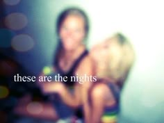 a blurry photo of a woman holding a tennis ball with the words, these are the nights