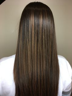 Brown Hair Colors Straight, Medium Hair Highlights, Caramel Brown Hair Color, Caramel Brown Hair, Balayage Straight, Brown Straight Hair, Rambut Brunette, Straight Hairstyles Medium