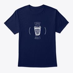 a t - shirt with the words coffee and a cup of coffee printed on it