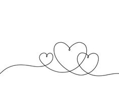 two hearts connected to each other on a white background