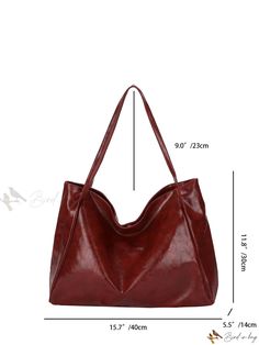 Bird in Bag - Womens Crimson Tote Bag, Oversized, Handheld Design Everyday Large Capacity Burgundy Hobo Bag, Large Capacity Burgundy Hobo Bag For Shopping, Burgundy Leather Tote Hobo Bag, Large Capacity Burgundy Leather Bag, Burgundy Tote Bag With Leather Handles, Burgundy Bag, Diy Supplies, Handle Bag, Bird In Bag