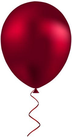 a red balloon with a string attached to it's end, on a white background