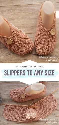 the slippers to any size are knitting pattern