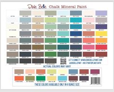 the color chart for chalk mineral paint