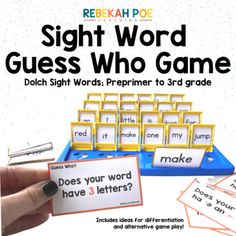 the sight word guess game is being played