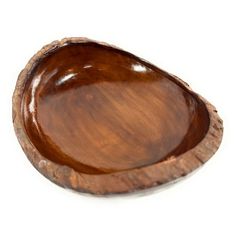 an oval wooden tray on a white background