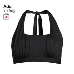 in stock Fitted Black Padded Swimwear, Black Padded Sports Swimwear, Black Fitted Halter Top With T-back, Black Fitted T-back Halter Top, Fitted Black Tankini Bra Friendly, Fitted Bra Friendly Black Tankini, Fitted Black Bra Friendly Tankini, Black Fitted Bra-friendly Tankini, Fitted Black Racerback Swimwear