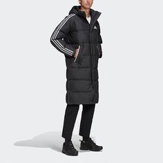 adidas 3ST Long Coat Sports Hooded Down Jacket Men Black GF0070 Down Jacket Men, Long Coat, Adidas Men, Down Jacket, Trench Coat, Mens Jackets, Adidas, Sports, Sneakers