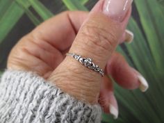 "Tiny 925 sterling silver Claddagh ring with triquetras. Dainty yet very well made, not flimsy. Measures 4mm wide, various sizes available in the dropdown. Stamped 925.  Please check out our other Claddagh rings we have listed! The meaning of the Claddagh is perfectly encapsulated in the phrase \"Love, Loyalty & Friendship\", or if you prefer to speak gaelic, \"Grá, Dílseacht, Cairdeas\" (pronounced \"Graw, Deal-shocked, Core-jass\"). The unique design is a combination of three symbols: The Heart represents Love The Crown represents Loyalty The Hands represent Friendship The versatility of the Claddagh has allowed this design to achieve worldwide fame as a token of love and friendship. The ring is often offered in celebration of romantic love, such as a promise ring, engagement or wedding Loyalty Friendship, Celtic Knot Jewelry, Silver Claddagh Ring, Irish Ring Claddagh, Irish Rings, Celtic Ring, Irish Claddagh, Claddagh Ring, Friendship Rings