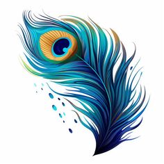 Peacock Feather Clipart in Oil Painting Style Artwork: HD Vector & 4K Art Deco Peacock Feather, Peacock Feather Drawing, Feather Tattoo Black, Feather Clipart, Peacock Feather Art, Peacock Feather Design, Birthday Background Design, Japanese Flower Tattoo, Png Black And White