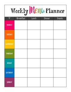 a printable weekly meal planner with the words,'week menu planner'on it