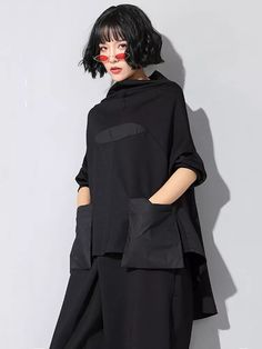 40983074603069 Patchwork Streetwear, Pocket Office, Fashion Silhouette, International Clothing, High Design, Korean Brands, Estilo Punk, Trendy Collection, Black Turtleneck