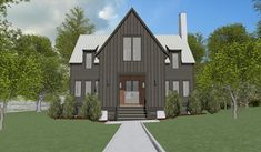 Centreville Residence — Lake & Land Studio Lake House House Plans, Transitional Cottage, Wooden Homes, Bathroom Upstairs, Shared Bedrooms, Plan Ideas, Powder Bath, Front Elevation, Roof Plan