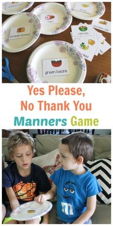 two children sitting on a couch with paper plates in front of them and the words yes please, no thank you mariners game