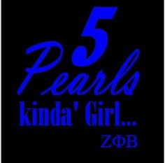 the logo for 5 pearls kinda'girl zoob, which is blue on black