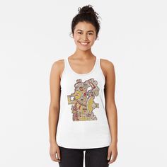 Get my art printed on awesome products. Support me at Redbubble #RBandME: https://www.redbubble.com/i/tank-top/xochiquetzal-painting-art-by-Jeriko1/69221542.N283C?asc=u Short Tank Top, Tank Outfit, Women's Suiting, Funny Mom Shirts, Tank Top Dress, Tank Top Designs, Trendy Tshirts, Racerback Tank Top