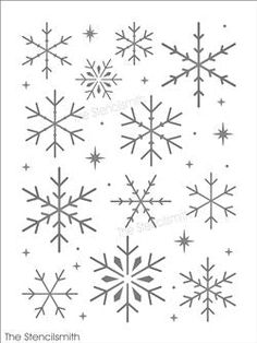 8607 - snowflakes - The Stencilsmith Chalk Snowflake, Snowflake Stencils Printables Templates, Easy Snowflake Drawing, Christmas Motifs, Painting Snowflakes, Crafty Christmas Gifts, Stencils Printables Templates