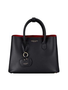 Polish every style choice by carrying this new, stylish, light weighted tote by the round elegant handles Made in Italy Italian Leather Handmade by Experts Teddy Blake Handbags, Teddy Blake, Gold Interior, Italian Leather, Leather Handmade, Black Red, Zipper Pocket, Calf Skin, Dust Bag