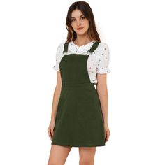 Add a versatile layer to your new-season wardrobe with this suspender skirt. Features allover plaids and adjustable shoulder straps. Simple and classic design with above knee length and a-line silhouette. It goes well with any Top and makes the cutest outfit for spring, summer, or autumn. Pair it with a casual shirt and trainers for a casual look. Overall Green Dress, Knee-length Suspender Dress With Adjustable Straps, Casual Dresses With Adjustable Straps For Work, Casual A-line Suspender Dress With Adjustable Straps, Casual Work Dresses With Adjustable Straps, Casual Workwear Dress With Adjustable Straps, Green Overall Dress, Overall Skirt Outfit, Outfit For Spring