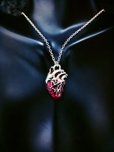 Bleeding Heart Necklace, Anatomical Heart, Gothic Jewelry, Gothic Necklace, Blood, Red, Y2K Jewelry, Y2K Necklace - Etsy Heartagram Jewelry, Red Metal Heart Necklace As A Gift, Red Heart-shaped Sterling Silver Necklace, Red Heart-shaped Nickel-free Necklace, Heart Jewlery, Necklace Blood, Anatomical Heart Pendant, Anatomical Jewelry, Anatomical Heart Necklace