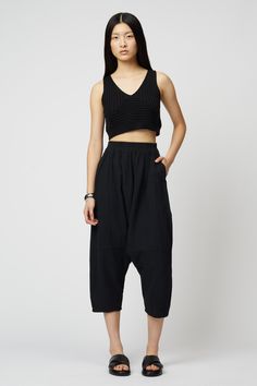 Cropped Vest, Wide Leg Pant, Ribbed Top, Engineered Garments, V Neckline