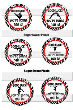 some stickers that say good luck, you're going to nail it and the other