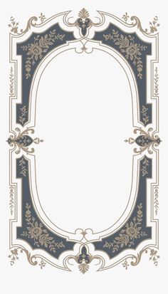 an ornate frame with blue and gold trimmings on the edges, in front of a white background