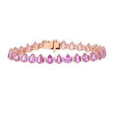 Pink Sapphire & Diamond Tennis Bracelet | 18k Rose Gold Natural Diamond Statement Bracelets For Women | Sapphire Minimalist Bracelet Gold  STONE DETAILS : ❋ Stone : Pink Sapphire & Diamond  ❋ Stone Size : 4x6 MM Approx. (± 0.20 MM) ❋ Pink Sapphire Weight : 10.86 Cts. Approx. ❋ Stone Shape : Pear Cut ❋ Stone Color : As Shown In Picture ❋ Stone Type : Natural ❋ Diamond Weight : 0.86 Cts. Approx. ❋ Diamond Shape : Round Cut ❋ Diamond Quality : FG-SI ❋ Diamond Type : Natural METAL DETAILS : ❋ Metal Pink Gold Formal Fine Jewelry Bracelets, Dainty Rose Gold Tennis Bracelet, Rose Gold Jubilee Bracelet In Fine Jewelry Style, Rose Gold Jubilee Bracelet Fine Jewelry, Formal Pink Bracelets In Fine Jewelry Style, Pink Fine Jewelry Bracelet For Formal Occasions, Pink Fine Jewelry Bracelets For Formal Occasions, Pink Bracelets For Formal Occasions, Elegant Pink Diamond Bangle Bracelet