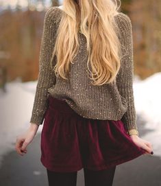 sparkly + velvet Red Velvet Skirt, Velvet Skirt, Inspiration Mode