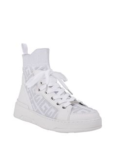 Guess Sneakers, Kitty Pictures, Knit Logo, Knit Sneakers, Guess Shoes, Sneakers Online, Sneaker Collection, Lace Tops, Sneakers White