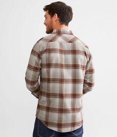 Outpost Makers Plaid Flannel Shirt - Grey Large, Men's Lightgreybrown Snap front shirt Contrast corduroy trim. 100% Cotton. Machine wash cold. Do not bleach. Tumble dry low. Warm iron.. MEN'S OUTPOST MAKERS SHIRT SIZE CONVERSION CHART Size XS S M L XL XXL XXXL Chest 38 40 42 44 47 51 54 Back Length 28 1/2 29 1/2 30 1/2 31 1/2 32 1/2 33 1/2 34 1/2 Sleeve Length (center back to shoulder to cuff) 33 34 35 36 37 38 39 *Conversion sizes may vary. All measurements based on size medium. Apparel & Acces Rugged Brown Tops For Fall, Brown Rugged Tops For Fall, Rugged Brown Shirt For Fall, The Outpost, Mens Flannel Shirt, Conversion Chart, Plaid Flannel Shirt, Men's Shirts, Plaid Flannel