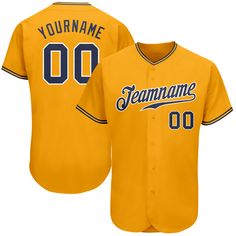 a yellow baseball jersey with the number 00 on it and black lettering that reads your name