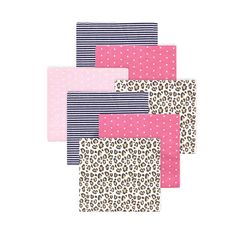 five pink and leopard print placemats