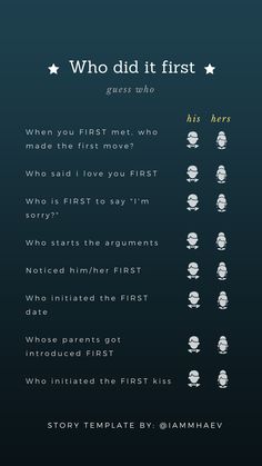 the first page of an interactive game for kids to play on their phone, with text that reads who did it first?