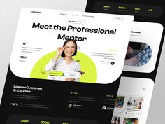 the website design is designed to look like a professional mentor