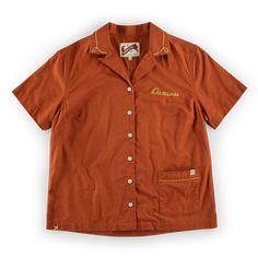 Damsons Double Bowling Shirt Burnt Orange Cool Button Up Shirts, Aspirational Aesthetic, Boxy Fit Shirt, Womens Work Shirt, Pieces Of Clothing, Cool Buttons, Bowling Shirt, Autumn Fits, Komodo