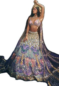 Papa Don't Preach, Purple Forest, Purple Lehenga, Forest Setting, Blouse Yoke, Neeta Lulla, Metal Embellishments, Ritu Kumar, Set Saree