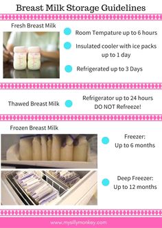 the breast milk storage guide for breast milk and breast milk in containers, with instructions on how to store breast milk