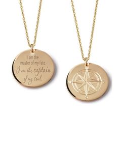 "Compass Rose custom engraved round layering pendant necklace available in various diameters. Also available in all 14k rose gold fill or solid .925 sterling silver (not plated) at your request at checkout * simply leave a note with the material needed. * Pendant diameter: choice of 3/4\"\" (19mm), 7/8\" (22mm) or 1\" (26mm) * Choice of various chain lengths in a drop-down box at checkout. * Gift boxed Personalize and engrave the back of this pendant with any message or quote, including symbols: Baguette Diamond Necklace, Diamond Initial Necklace, Floating Necklace, Compass Necklace, Compass Rose, Cluster Necklace, Gold Necklaces, Diamond Pendant Necklace, Letter Necklace