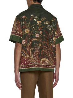 Shirt from Etro Composition: ->cotton, 100% | Etro Men's Shirt in Print F. do Green | SS24 Menswear Prints, Printed Shirt Outfit, Floral Shirt Outfit, Etro Men, Menswear Details, Paisley Print Shirt, Shirt Outfit Men, Italian Textiles, White Lotus