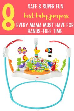 an infant's birthday cake with the words 8 safe and super fun best baby jumpers every mama must have for hands - free time