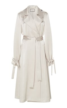 Off White Trench Coat, Trench Coat Haute Couture, Luxury White Long Coat, Trench Coat Runway, Moda Operandi Dress Coat, White Trench Coat, Blogger Outfit Inspiration, Mode Turban, Duster Jacket