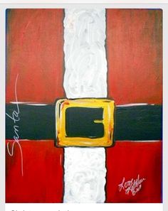 an abstract painting with white, red and black stripes