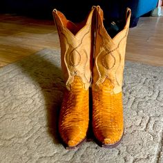 Dan Post Python Skin Foot Honey Color 100% Leather Upper Made In Mexico Gently Worn Euc Sz 12 Honey Color, Python Skin, Dan Post, Honey Colour, Cowboy Western, Western Cowboy Boots, Western Boots, Python, Boots Men